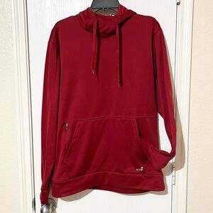 [BCG]Men’s Mock Neck Sweatshirt Burgundy Athletic Hoodie Kangaroo Pocket Medium